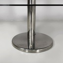 Consolle in vetro fumè e acciaio, 1980 ca.