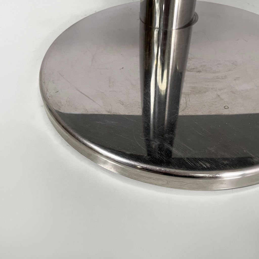 Consolle in vetro fumè e acciaio, 1980 ca.