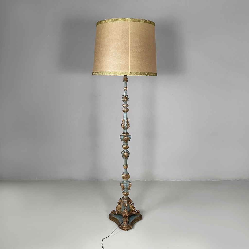 Lampada da terra in legno, 1940 ca.