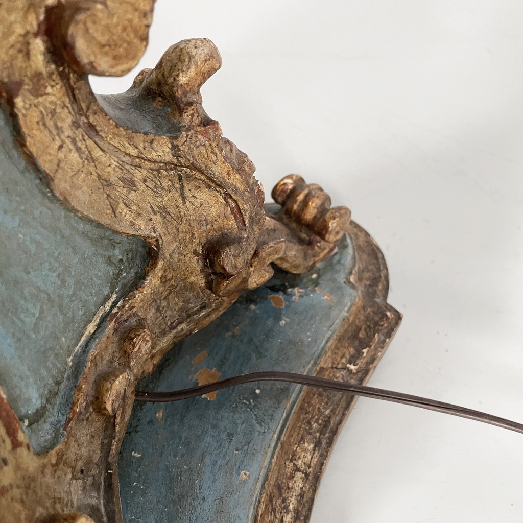 Lampada da terra in legno, 1940 ca.