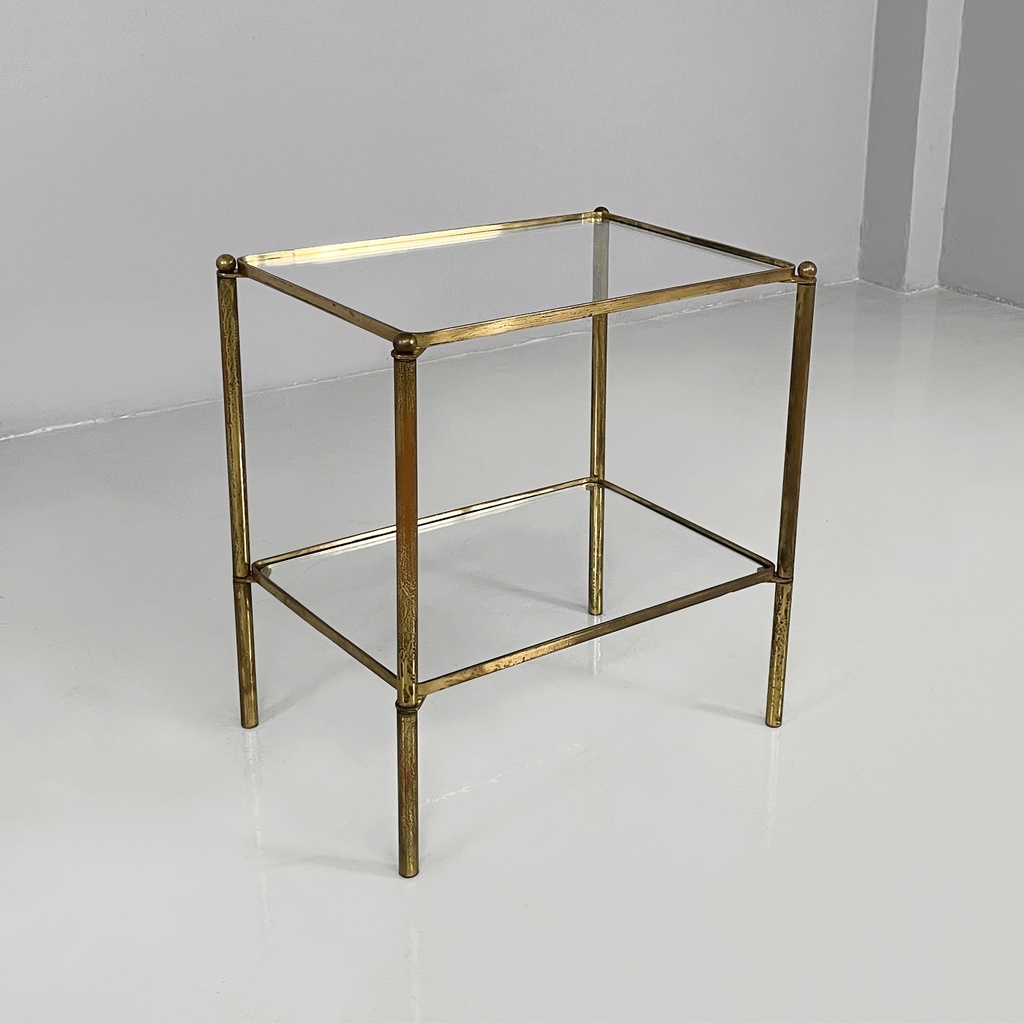 Tavoli da caffè in ottone e vetro, 1960 ca.