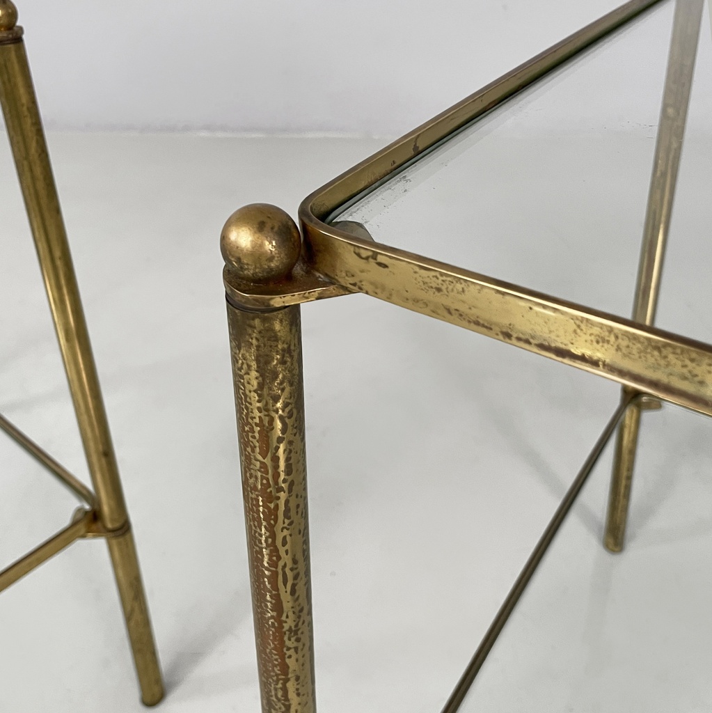 Tavoli da caffè in ottone e vetro, 1960 ca.