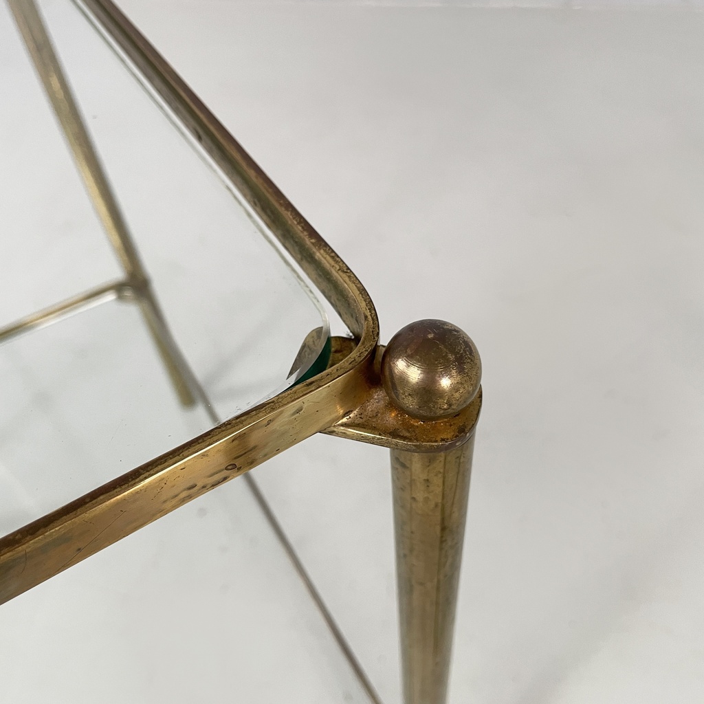 Tavoli da caffè in ottone e vetro, 1960 ca.