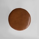 Sgabello in legno e pelle marrone, 1930 ca.