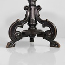 Sgabello in legno e pelle marrone, 1930 ca.