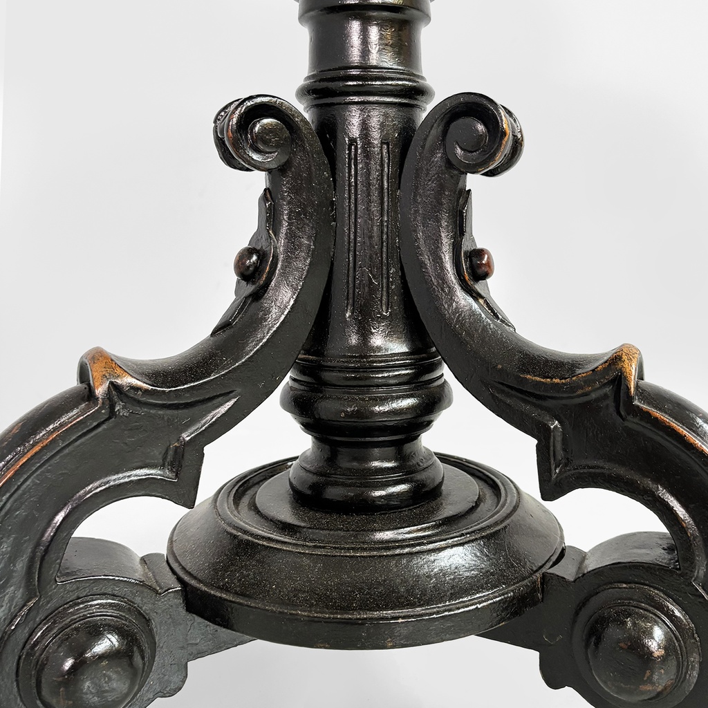 Sgabello in legno e pelle marrone, 1930 ca.