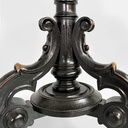 Sgabello in legno e pelle marrone, 1930 ca.