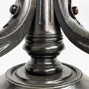 Sgabello in legno e pelle marrone, 1930 ca.