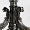 Sgabello in legno e pelle marrone, 1930 ca.