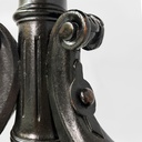 Sgabello in legno e pelle marrone, 1930 ca.