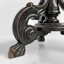 Sgabello in legno e pelle marrone, 1930 ca.