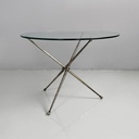 Tavolo da caffè in vetro e metallo brunito, 1960 ca.