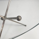 Tavolo da caffè in vetro e metallo brunito, 1960 ca.