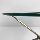 Tavolo da caffè in vetro e metallo brunito, 1960 ca.