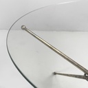 Tavolo da caffè in vetro e metallo brunito, 1960 ca.