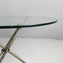 Tavolo da caffè in vetro e metallo brunito, 1960 ca.