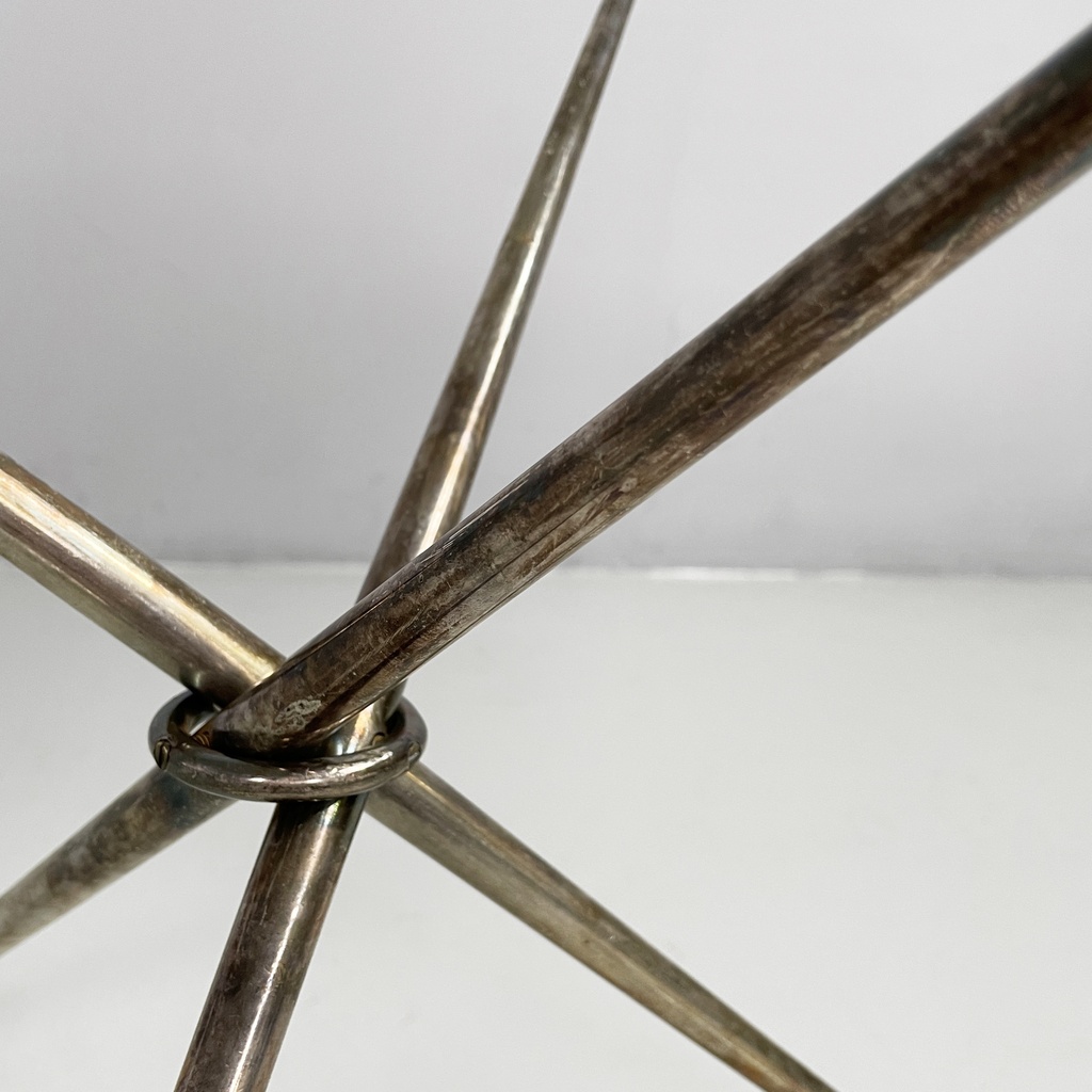 Tavolo da caffè in vetro e metallo brunito, 1960 ca.