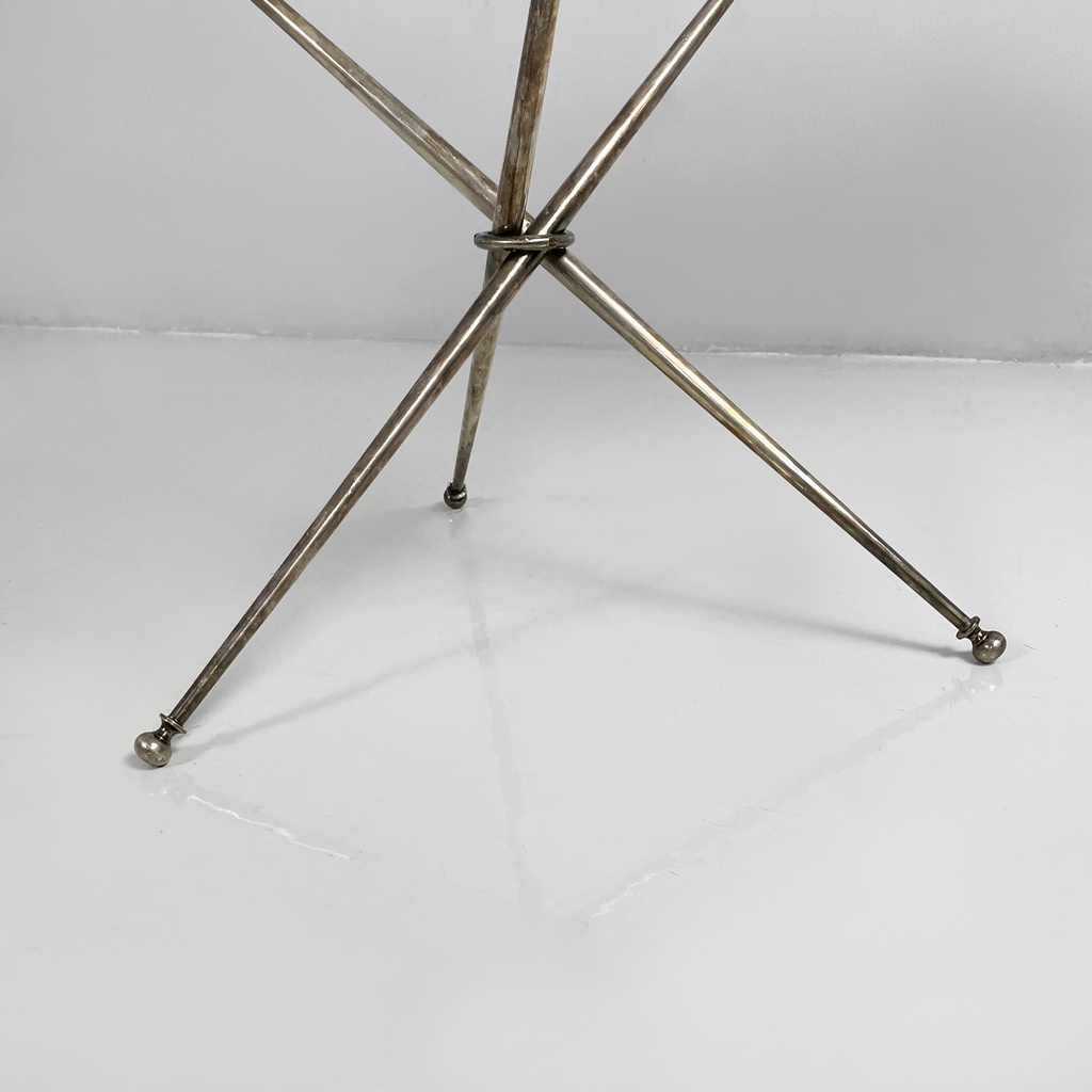 Tavolo da caffè in vetro e metallo brunito, 1960 ca.