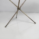 Tavolo da caffè in vetro e metallo brunito, 1960 ca.