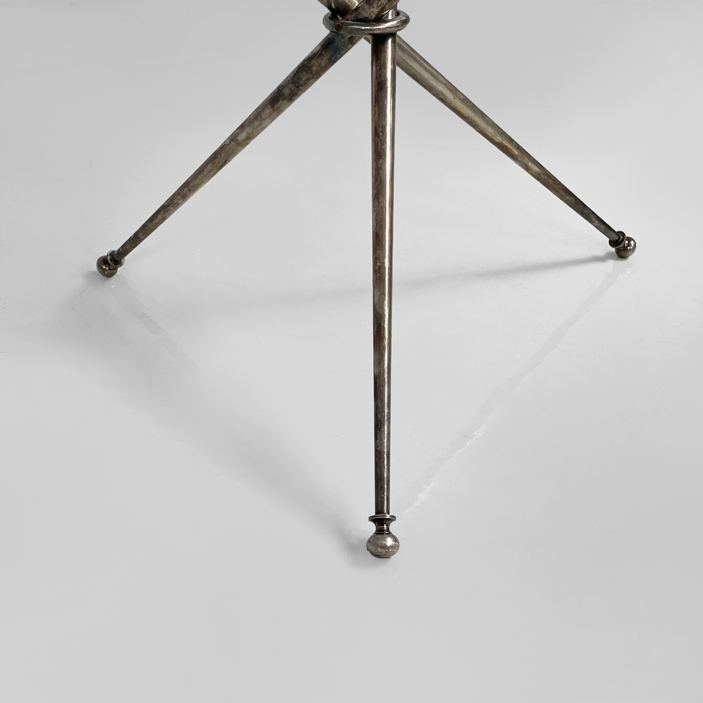 Tavolo da caffè in vetro e metallo brunito, 1960 ca.