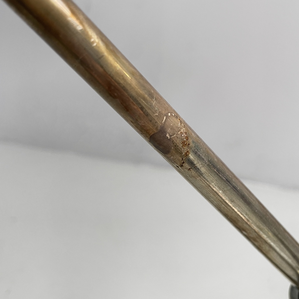 Tavolo da caffè in vetro e metallo brunito, 1960 ca.