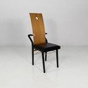 Sedie in legno e ottone di Pierre Cardin, 1980 ca.