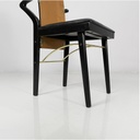 Sedie in legno e ottone di Pierre Cardin, 1980 ca.