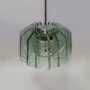 Lampadario in metallo e vetro di Max Ingrand per Fontana Arte, 1960 ca.