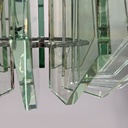 Lampadario in metallo e vetro di Max Ingrand per Fontana Arte, 1960 ca.