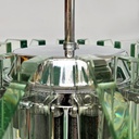 Lampadario in metallo e vetro di Max Ingrand per Fontana Arte, 1960 ca.
