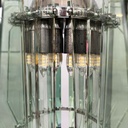 Lampadario in metallo e vetro di Max Ingrand per Fontana Arte, 1960 ca.