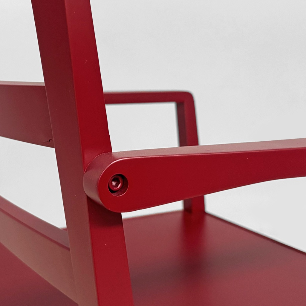 Sedia in legno bordeaux, 1980 ca.