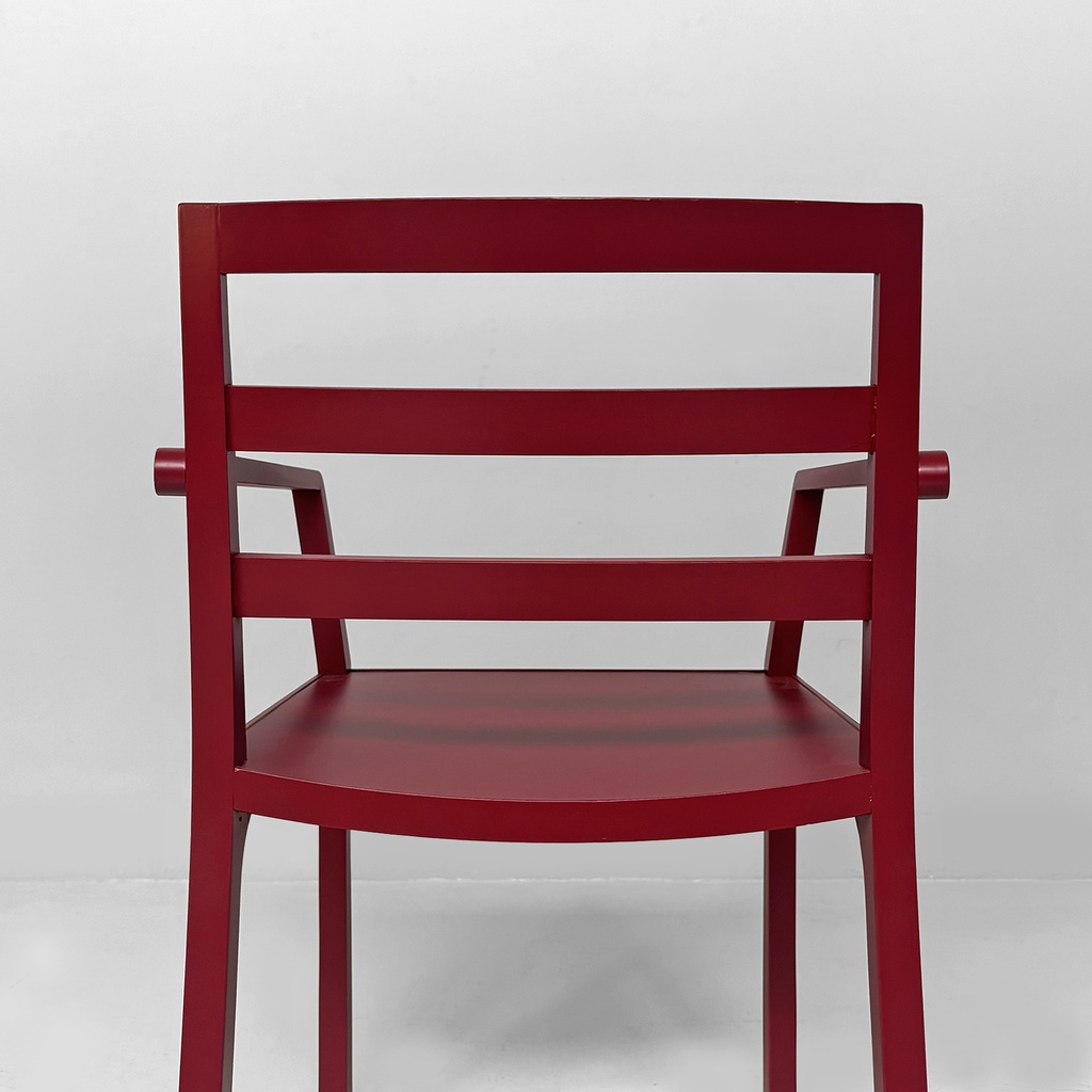 Sedia in legno bordeaux, 1980 ca.