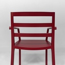 Sedia in legno bordeaux, 1980 ca.