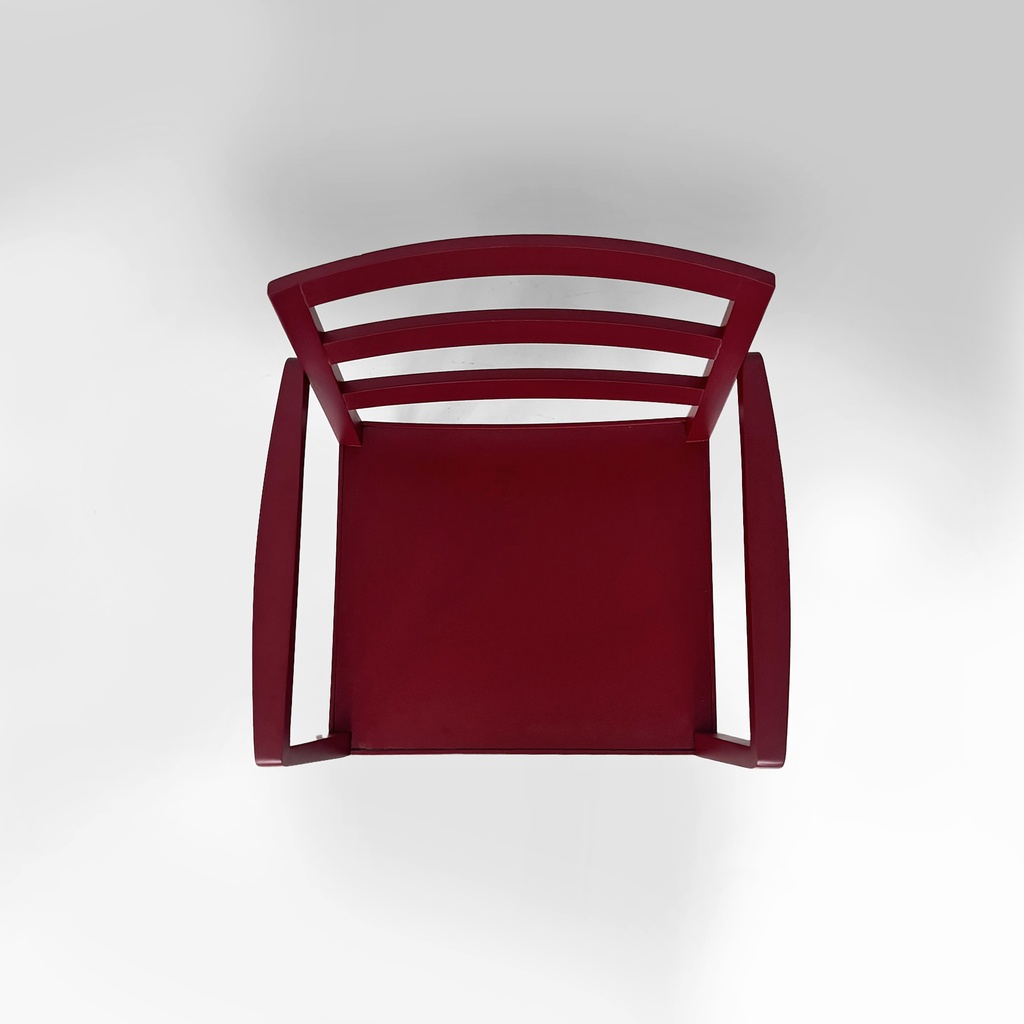 Sedia in legno bordeaux, 1980 ca.