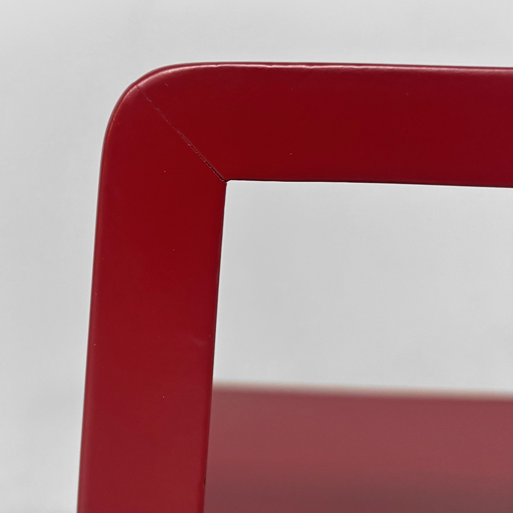 Sedia in legno bordeaux, 1980 ca.