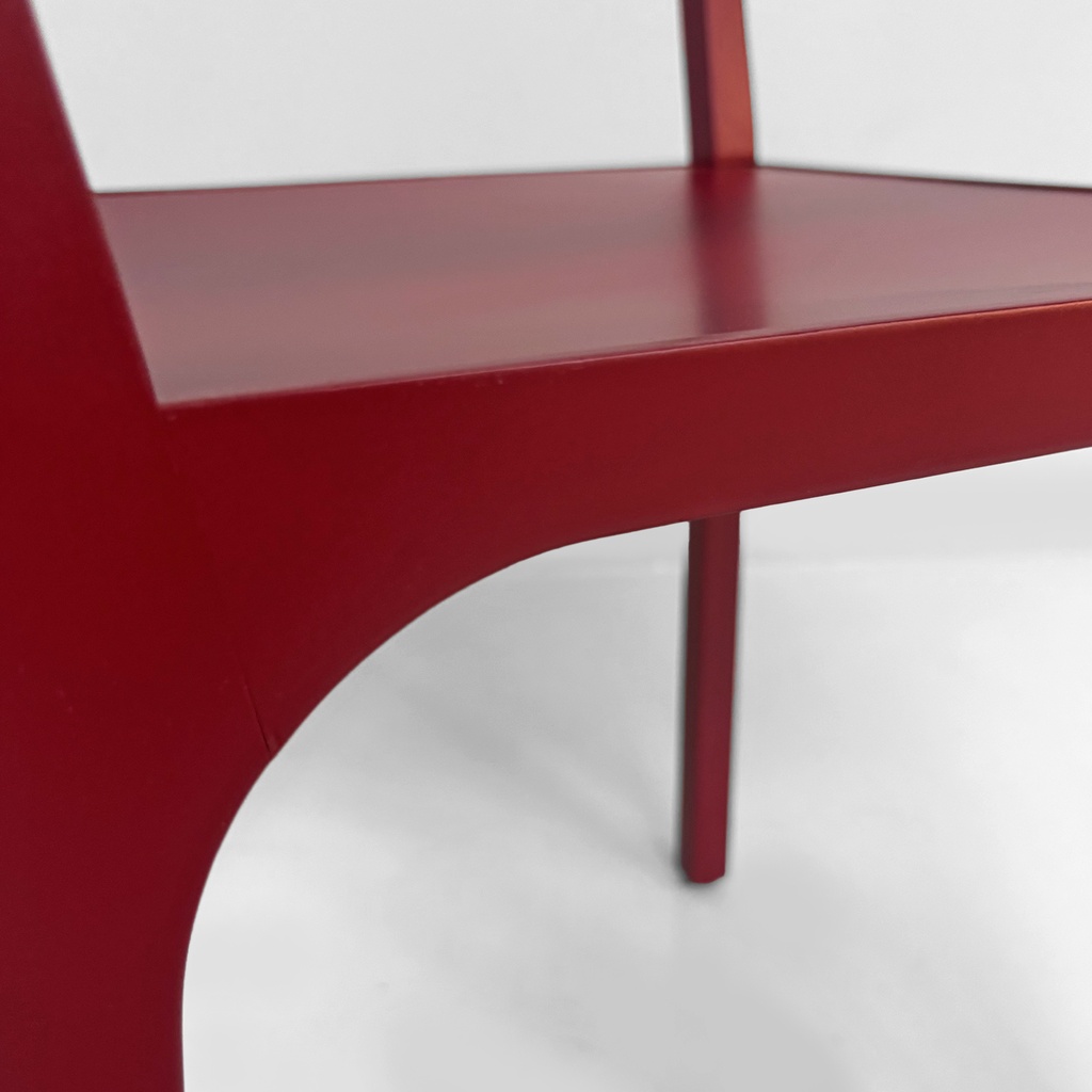 Sedia in legno bordeaux, 1980 ca.