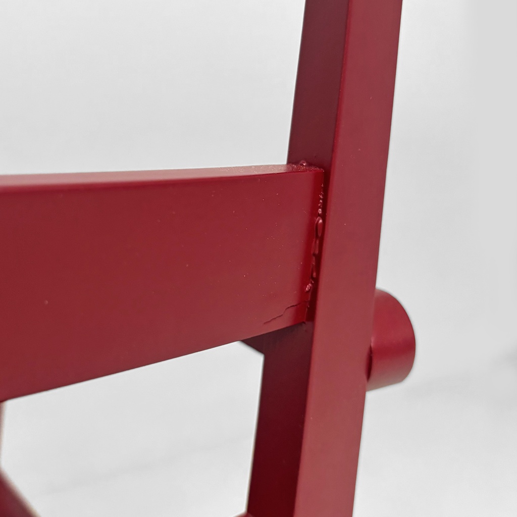 Sedia in legno bordeaux, 1980 ca.