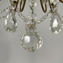 Lampadario a gocce in vetro e ottone, 1900-1950 ca.