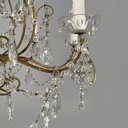 Lampadario a gocce in vetro e ottone, 1900-1950 ca.