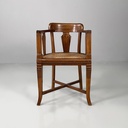 Sedia a pozzetto in legno e paglia, 1930 ca.