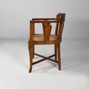 Sedia a pozzetto in legno e paglia, 1930 ca.