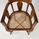 Sedia a pozzetto in legno e paglia, 1930 ca.