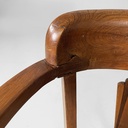 Sedia a pozzetto in legno e paglia, 1930 ca.