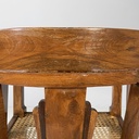 Sedia a pozzetto in legno e paglia, 1930 ca.