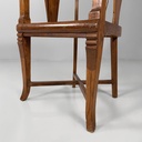 Sedia a pozzetto in legno e paglia, 1930 ca.