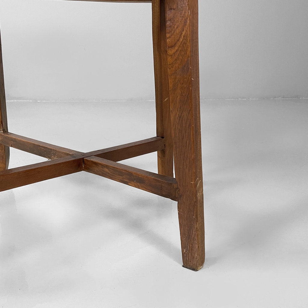 Sedia a pozzetto in legno e paglia, 1930 ca.