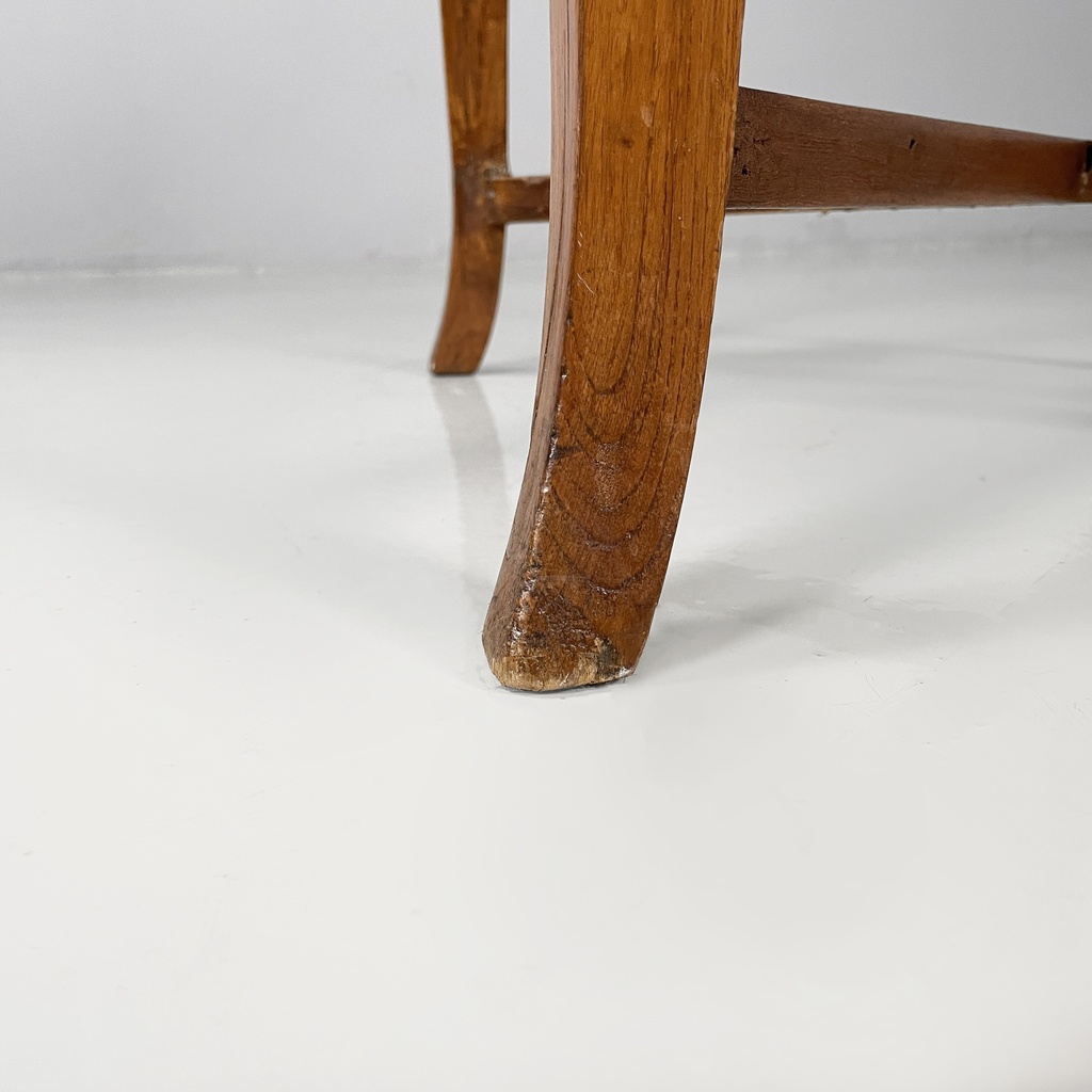 Sedia a pozzetto in legno e paglia, 1930 ca.