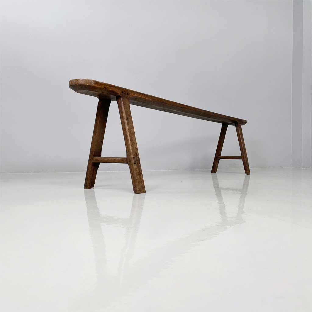 Panca in legno massello, 1930s