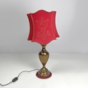 Lampada da tavolo con paralume in tessuto rosso, 1950 ca.